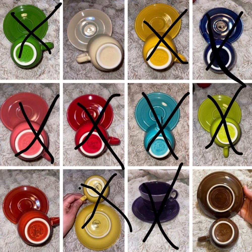 Fiesta Tea Cups & Saucers $6 each